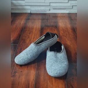 Mahabis Gray Wool Felt Slippers EU 39 Women's Minimalist House Shoes